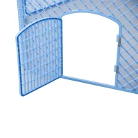 Pawhut Portable Plastic Adjustable Pet Play Pen - 6 Panel Blue(m-3)