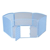 Pawhut Portable Plastic Adjustable Pet Play Pen - 6 Panel Blue(m-1)
