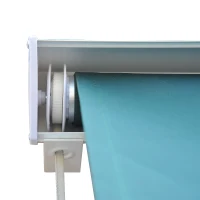 Outsunny 6' Drop Arm Manual Retractable Window Awning - Green(m-10)