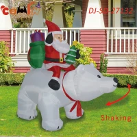 COMIN 6 Foot Tall Garden Inflatable Polar Bear & Santa (can shake)(m-4)