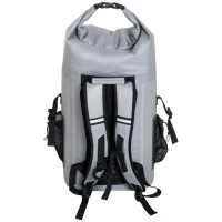 Outsunny 25 Quart Capacity Soft Sided Waterproof Insulated Backpack Cooler Bag - Grey(m-13)