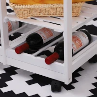 HOMCOM 30” Rolling Wood Top Kitchen Island Trolley Cart - White(m-11)