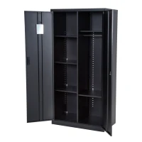 HomCom 71" Lockable Storage Cabinet Cold Rolled Steel Cabinet with Shelves - Black(m-2)