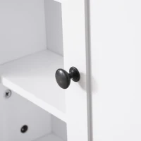 HomCom 21" Wood Wall Mount Bathroom Linen Storage Cabinet - White(m-8)