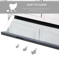 PawHut 48" Wood Outdoor Chicken Coop House with Nesting Box(m-5)