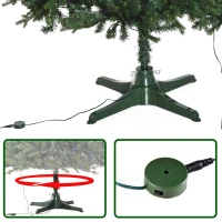 HomCom 6.9' PVC Needles Rotating Prelit Artificial Pine Christmas Tree - Green(m-17)