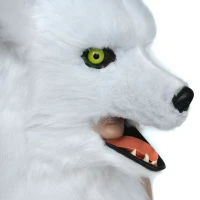 HomCom White Fox Costume Mouth Mover Hood(m-9)