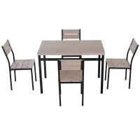 HomCom 5 Piece Dining Table Set Classic Dining Room Table Set with Chairs Kitchen Furniture(m-9)