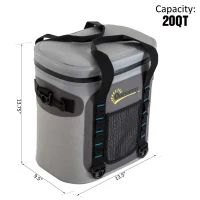 Outsunny 20 Quart Waterproof Portable Insulated Soft Sided Cooler Picnic Tote Bag - Grey(m-3)