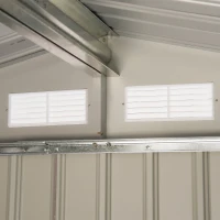 Outsunny 7' x 4' Outdoor Metal Garden Storage Shed with Sloped Roof - Gray/White(m-11)