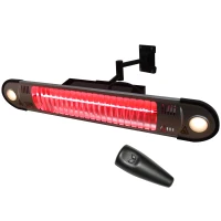 Outsunny 1500 Watt Indoor Outdoor Remote Control Wall Mount Electric Patio Heater - Silver(m-1)