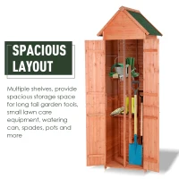 Outsunny Solid Pine Wood Lockable 4-Door Storage Shed with Shelving for Your Backyard Garden Organization Needs(m-5)