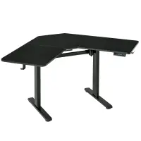 Vinsetto 65.75" Adjustable Height Standing Desk, V-Shaped Computer Desk Workstation for Home, Office, Black(m-1)