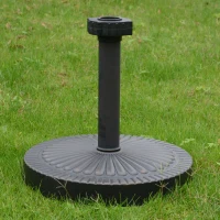 Outsunny 17.5" Decorative Round 42 lb Cement Weighted Sun Shade Poolside Patio Umbrella Stand(m-4)