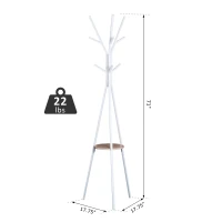 HOMCOM 71" Metal Freestanding Modern Tree Branch Coat Rack - White(m-3)