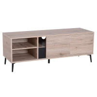 HomCom 47" Wood Mid Century Modern Cabinet TV Stand with Storage - Oak(m-5)