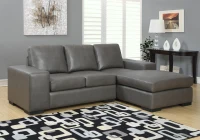SOFA LOUNGER - CHARCOAL GREY BONDED LEATHERMON-I-8200GY(m-2)
