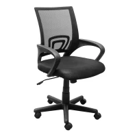 HomCom Adjustable Mesh Mid Back Computer Desk Office Task Chair - Black(m-1)