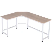 Vinsetto Wood Metal Modern L-Shape Corner Computer Desk - Oak(m-1)