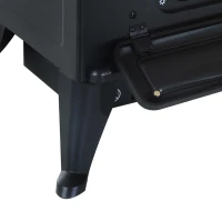 HOMCOM 16" 1500W Compact Freestanding Electric Wood Stove Fireplace Heater With Realistic Flames - Black(m-15)