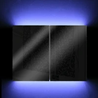 HomCom 32" LED Double Door Bathroom Mirror Medicine Cabinet - White(m-3)