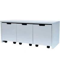 HomCom Modern Home Office 3-Drawer Wheeled File Cabinet Organizer - White(m-1)
