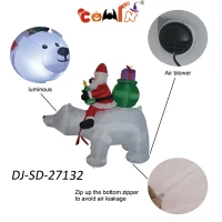 COMIN 6 Foot Tall Garden Inflatable Polar Bear & Santa (can shake)(m-6)