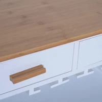 HomCom 30" Kitchen Island Rolling Cart With 6 Bottle Fancy Wine Rack Stemware Storage(m-6)