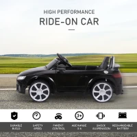 Aosom 6V Audi TT RS Kids Outdoor Electric Sports Car Luxury Ride On Vehicle Toy One Seat with Remote Control - Black(m-4)