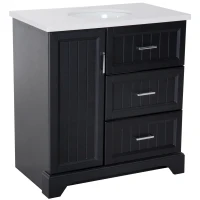 Kleankin 34” Modern Ceramic Sink Bathroom Vanity Set(m-2)