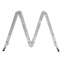 HomCom 15.5' Adjustable Multi-Purpose Aluminum Folding Ladder(m-2)