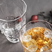 D.M. DESIGN-MASTER Highball Glasses - Stemless Glass for Wine, Martini, Champagne, Beer, Cocktail - No Lead Premium Hand-Blown Crystal Glass, 14.8 oz. - Set of 2(m-7)