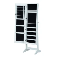 HomCom Mirrored Jewelry Stand with Feet - White(m-2)