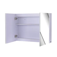 HomCom 32" LED Double Door Bathroom Mirror Medicine Cabinet - White(m-2)