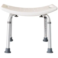 HomCom Rectangular Height Adjustable Mobility Medical Grade Stabilized Shower Seat Bath Stool(m-7)