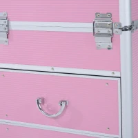 Soozier Large Makeup Train Case Professional MUA Vertical Rolling Full Travel Vanity Case - Pink(m-10)