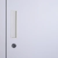 Vinsetto 71" 2 Tier Freestanding Steel Metal Lockable Employee Wall Locker Storage Cabinet - White(m-9)