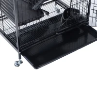 Pawhut 52" 6 Level Indoor Small Animal Cage Hutch - Black(m-8)