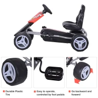 Aosom Kids Go Kart Ride On Pedal Car Toddlers Off Road Racing Car- Red(m-5)