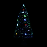 HomCom 5' Artificial Holiday Decoration Snowflake Light Christmas Tree - Green(m-2)