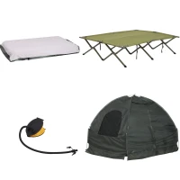 Open Box Outsunny Extra Large Compact Pop Up Portable Folding Outdoor Elevated All in One Camping Cot Tent Combo Set(m-2)