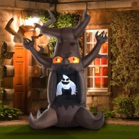 HOMCOM 8’ Lighted Inflatable Outdoor Halloween Yard Decoration - Scary Ghost Tree(m-2)