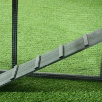 PawHut 83" Wooden Outdoor Backyard Chicken Coop Fence Rabbit Bunny Hutch House with Covered Run and Nesting Box(m-15)