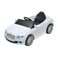 Bentley GTC Kids 6v Electric Ride on Toy Car w/ Parent Remote Control - White(m-1)