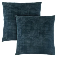 Monarch 18" x 18" Brushed Velvet Decorative Throw Pillow (Set of 2) - Dark Blue(m-1)