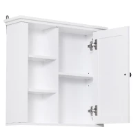 HomCom 21" Wood Wall Mount Bathroom Linen Storage Cabinet - White(m-2)