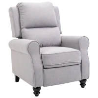 HOMCOM Modern Manual Recliner Armchair with Retractable Footrest  Grey(m-1)