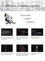 Ficmax Ergonomic  Racing Style Gaming Chair  High-Back Computer  PC Swivel  Seat with Massage Lumbar  Support and Headrest Pillow -Black(m-7)
