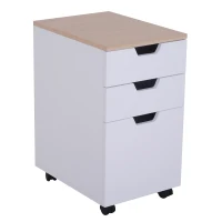 Open Box HomCom 24" 3-Drawer Modern Rolling Storage Cabinet Office Supply Printer Cart With Locking Wheels(m-1)