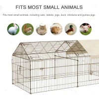 PawHut 87" x 41" Crate Galvanized Metal Outdoor Pet Enclosure with Removeable Protective Cover Black/White(m-4)